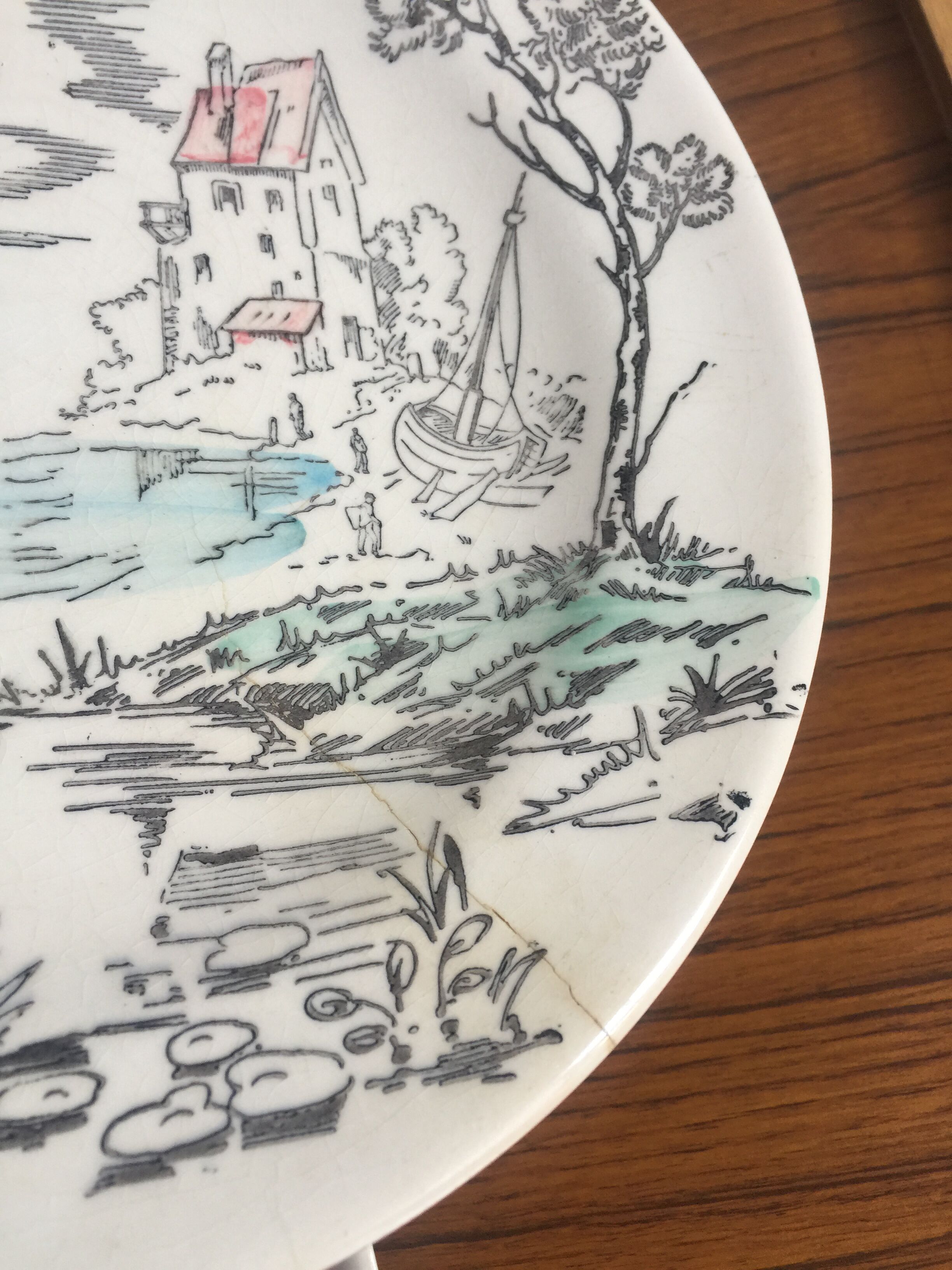 5 plates of English earthenware