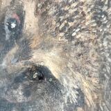 Oil on wood cherries and hedgehog small format painted double-sided