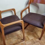 Pair of Baumann armchairs, model "sled", 1960