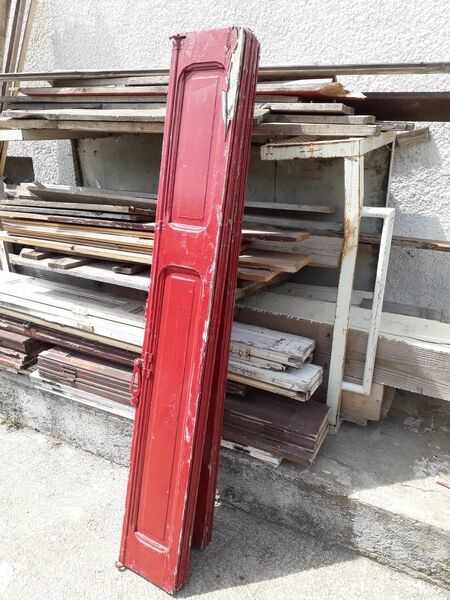 Lot shutters / doors / 6 elements solid wood patinated ep 1940 - 181 cm