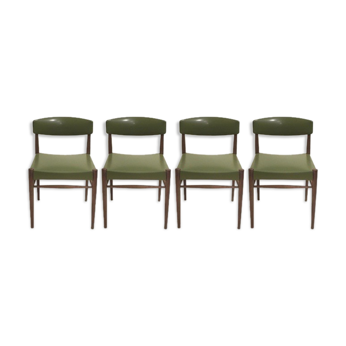 Set of 4 olive green chairs