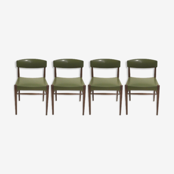 Set of 4 olive green chairs