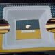 Ashtray COHIBA design, glazed porcelain, Cuba
