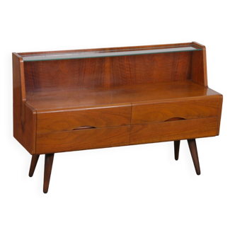 Rangement vintage en bois et verre, 1960