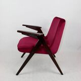 Burgundy Raspberry Bunny Armchair by Józef Chierowski