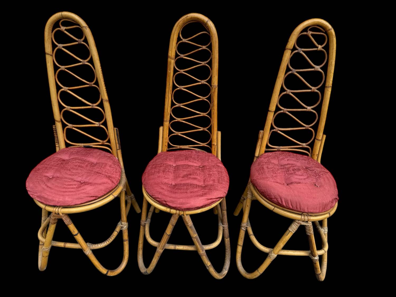 Bamboo Chairs by Dirk Van Sliedrecht for Rohe Noordwolde, 1960.Set of 3