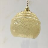 Art deco pendant lamp in yellow Clichy glass
