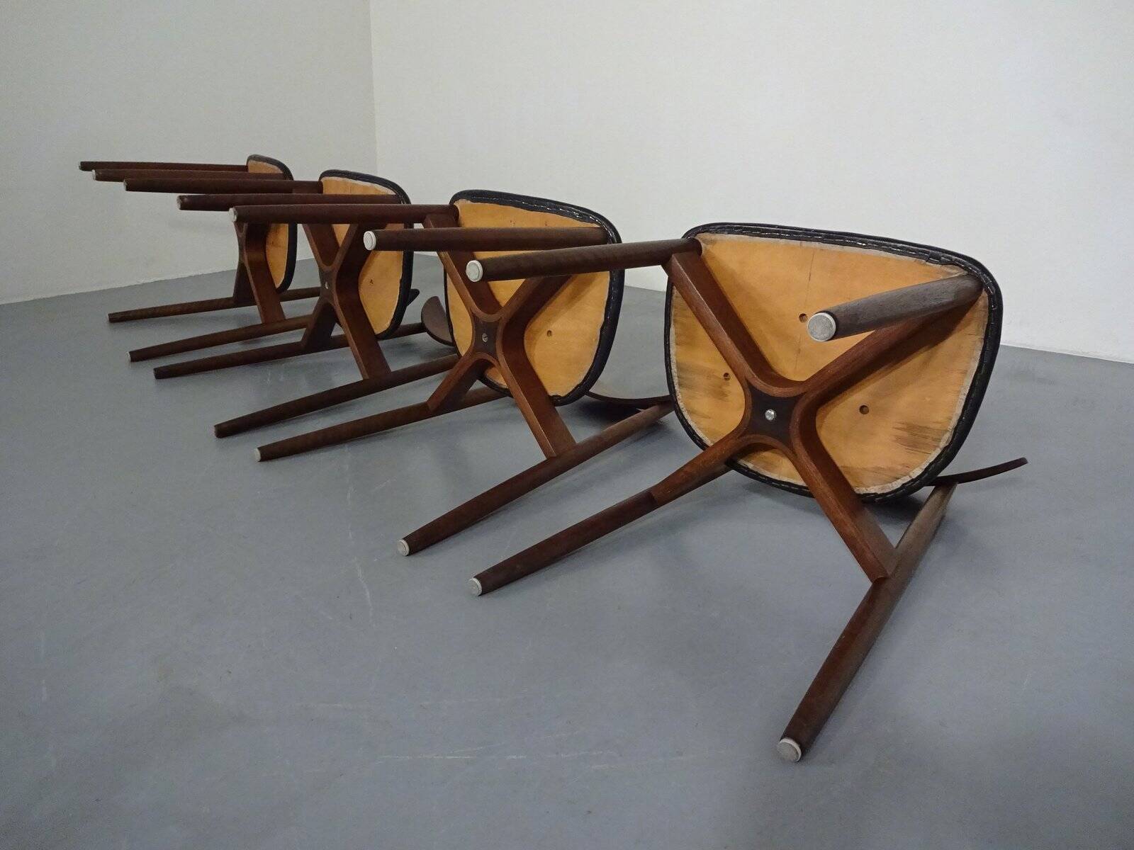 Rosewood dining chairs by Harry Østergaard for Randers Møbelfabrik, Denmark, 1960s, set of 4.