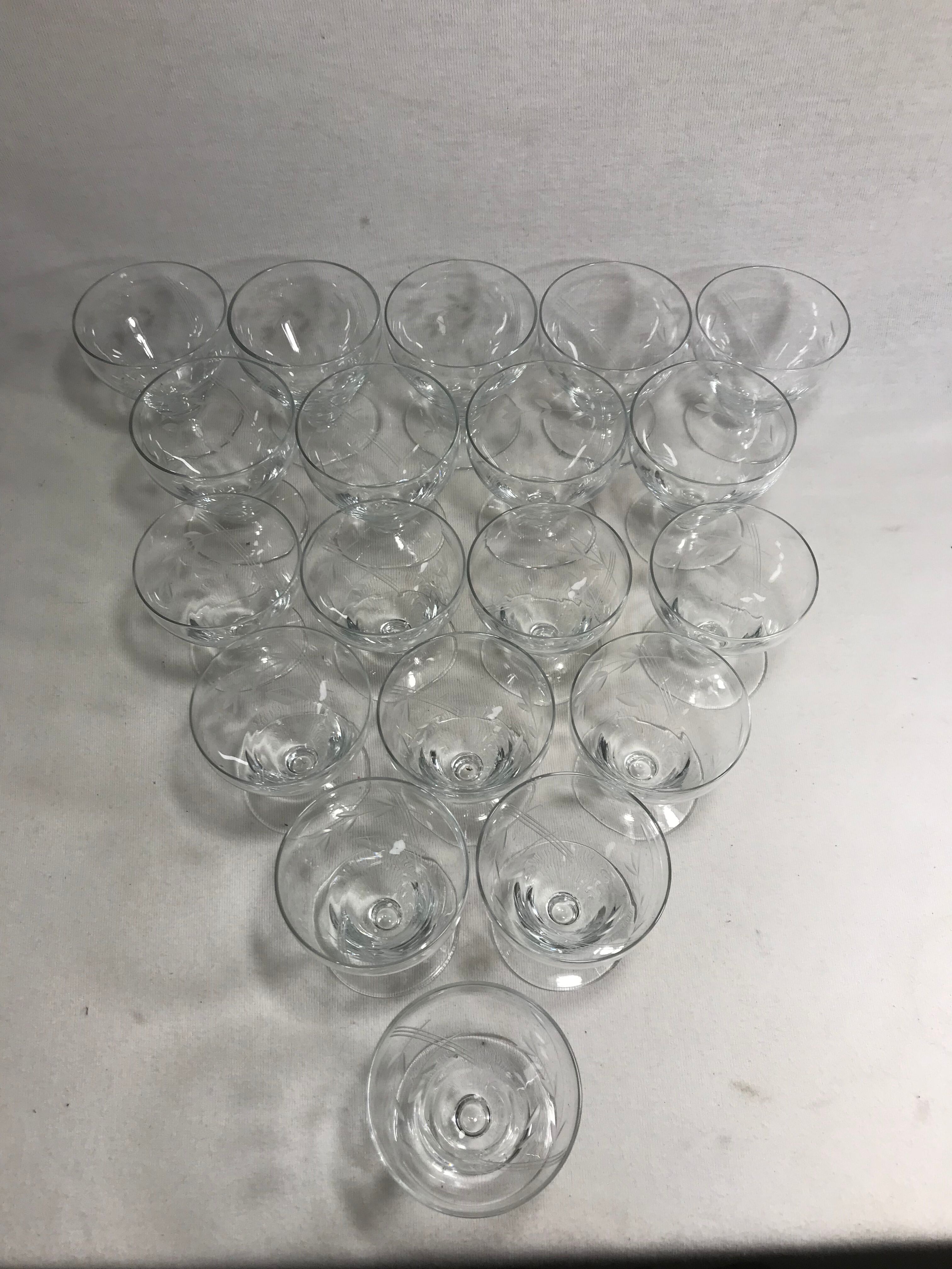 Series of 19 glass