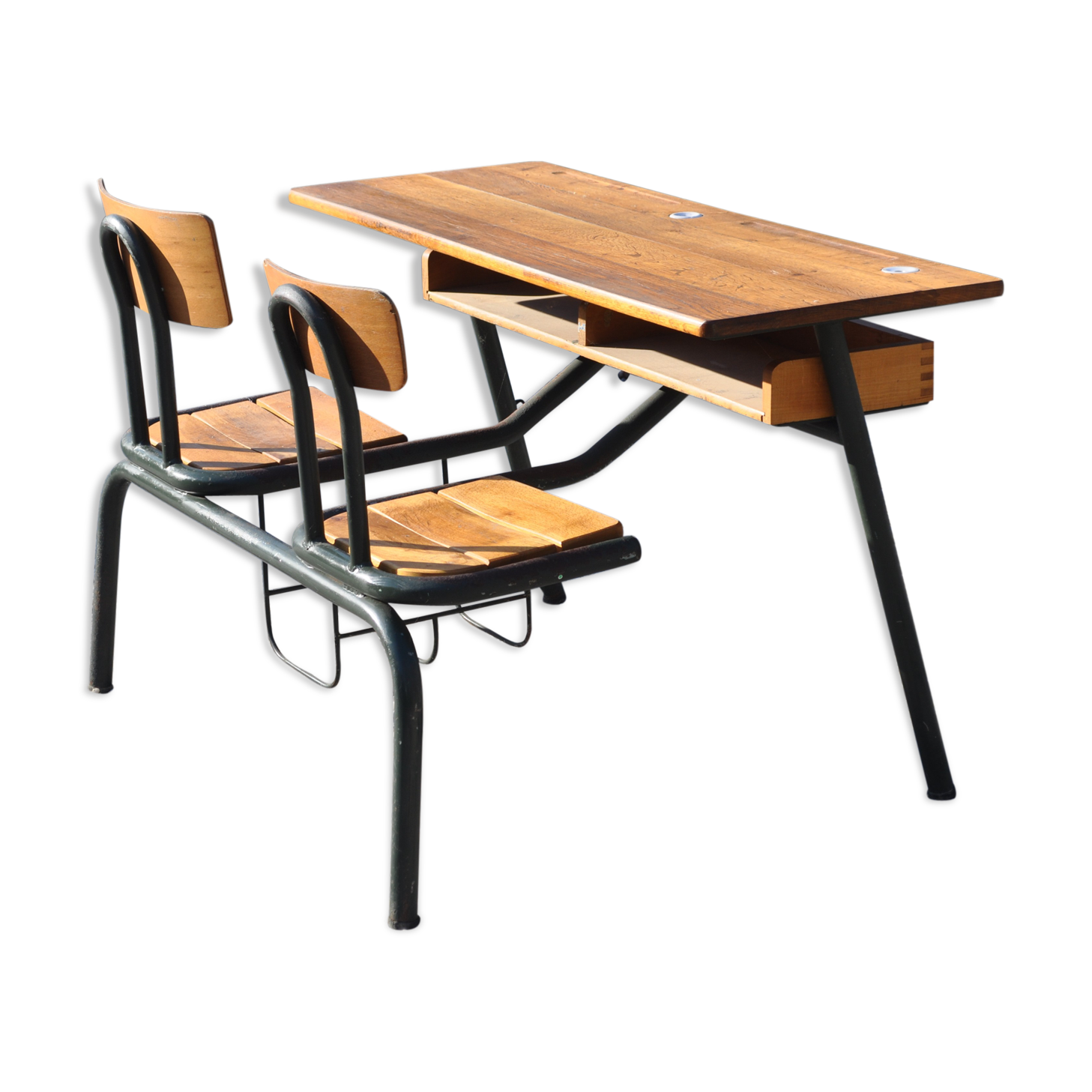 Double school desk, 50s/60s
