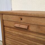 Gold oak double curtain binder
