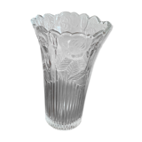 Vase en verre moulé Borgonovo Italie décor roses