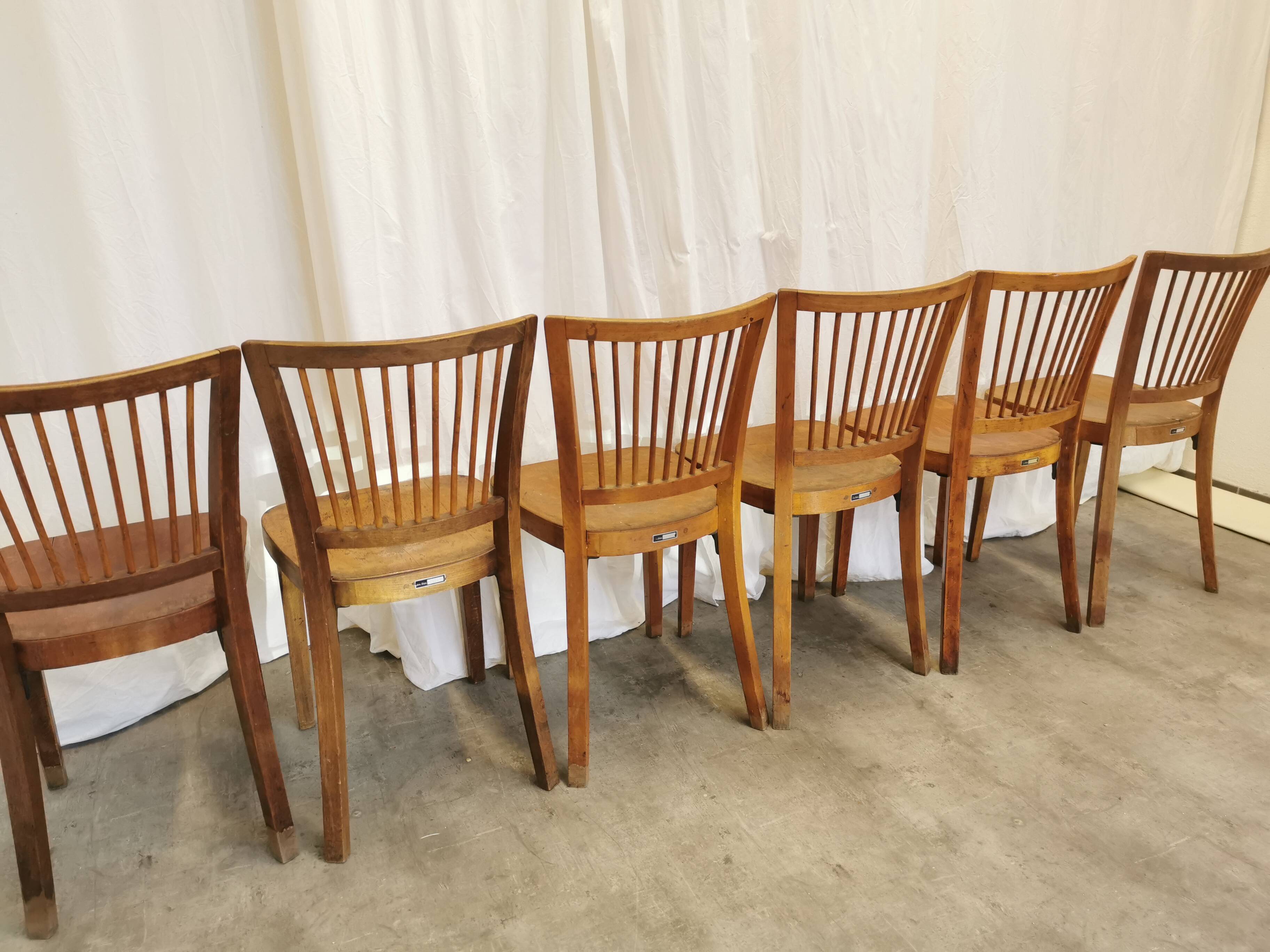 Vintage STOL Kamnik Wooden Dining Chair: 1960s Yugoslavia Bistro Style