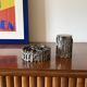 Brutalist top smoking set, ashtray and cigars box, Morbelli Italy 1970