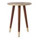 Side table with handcrafted embossed brass top: luxury bohemian side table.