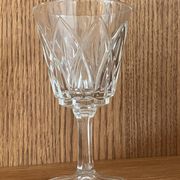 Set of 11 vintage cut glass glasses from Vmc Reims France, model Arlequin.