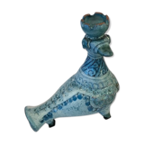 Ccandleholder in blue ceramics