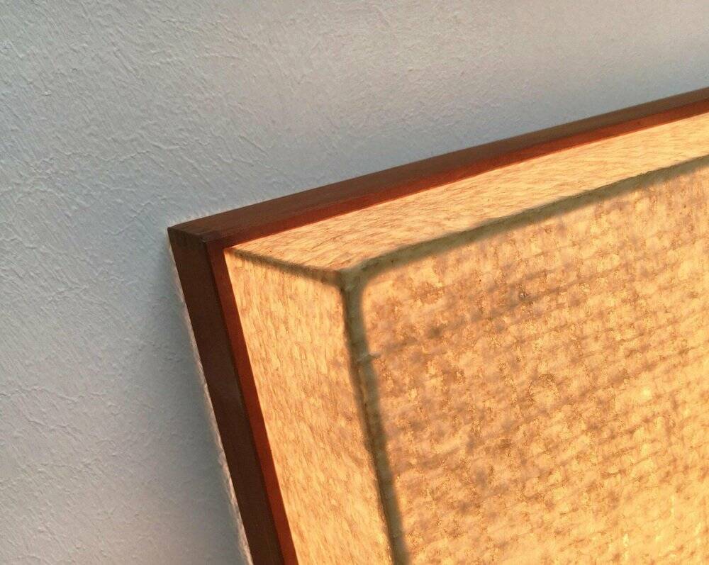 Mid-Century Minimalist Cocoon Ceiling Lamp in Teak, 1960s