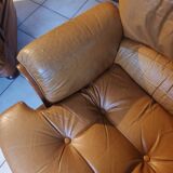 Fauteuil cuir marron