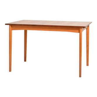 Scandinavian extendable teak table with pull-out wing