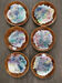 Lot de 6 assiettes plates en grès émaillé signées Morvan – céramique a