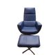 Leather arm chair with footstool