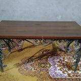 Table basse fer forgé et bois