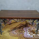 Table basse fer forgé et bois