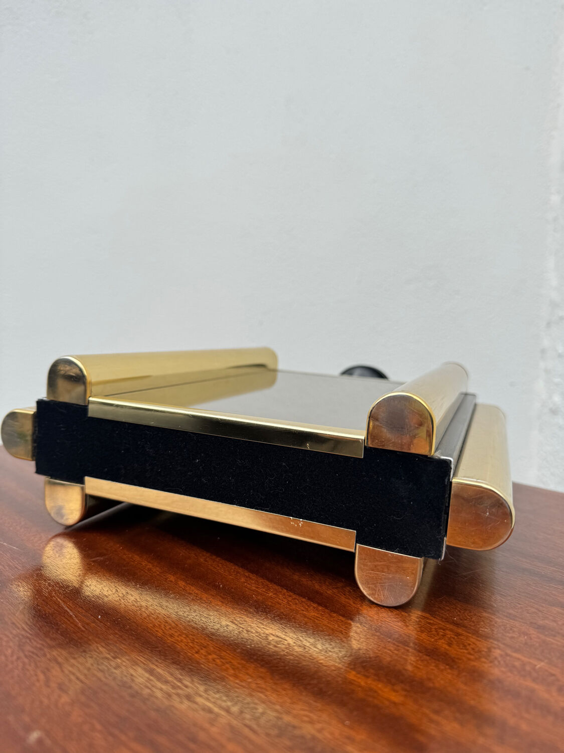 Smoked mirror lamp brass 1970s