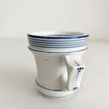 Tasse brulot ancienne en porcelaine liserés bleus 19eme siècle