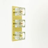 Pair of Large Crystal Glass & Brass Wall Lights/Sconces from Peill & Putzler, Germany, 1970s