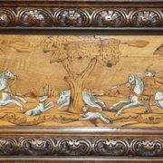 Banc Monks Antique Sculpté Lion Griffon 1860 avec Rangement