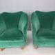 Pair of velvet armchairs Gio Ponti style