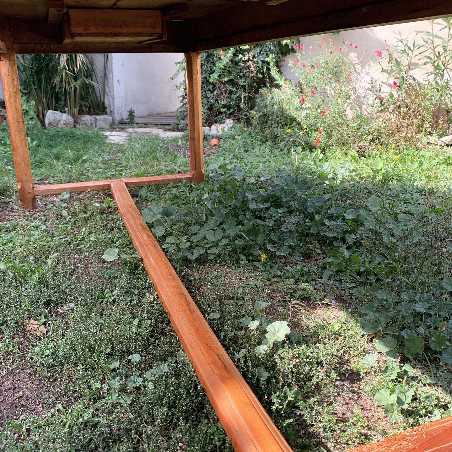 Old solid oak farm table