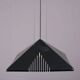 Black plexiglass pendant lamp from the 1980s, mounted on chains, originating from Italy.