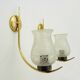 Pair of brass glass tulip wall appliques 60s