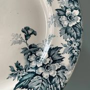 Series of 9 flat plates Terre de Fer “Marie-Louise” St Amand and Hamage