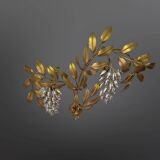 Grande applique murale dorée "Wisteria" de Hans Kögl, Allemagne années 1970