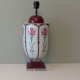 Ceramic lamp stand with floral pattern of Art Nouveau inspiration, 1960-1970