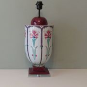 Ceramic lamp stand with floral pattern of Art Nouveau inspiration, 1960-1970