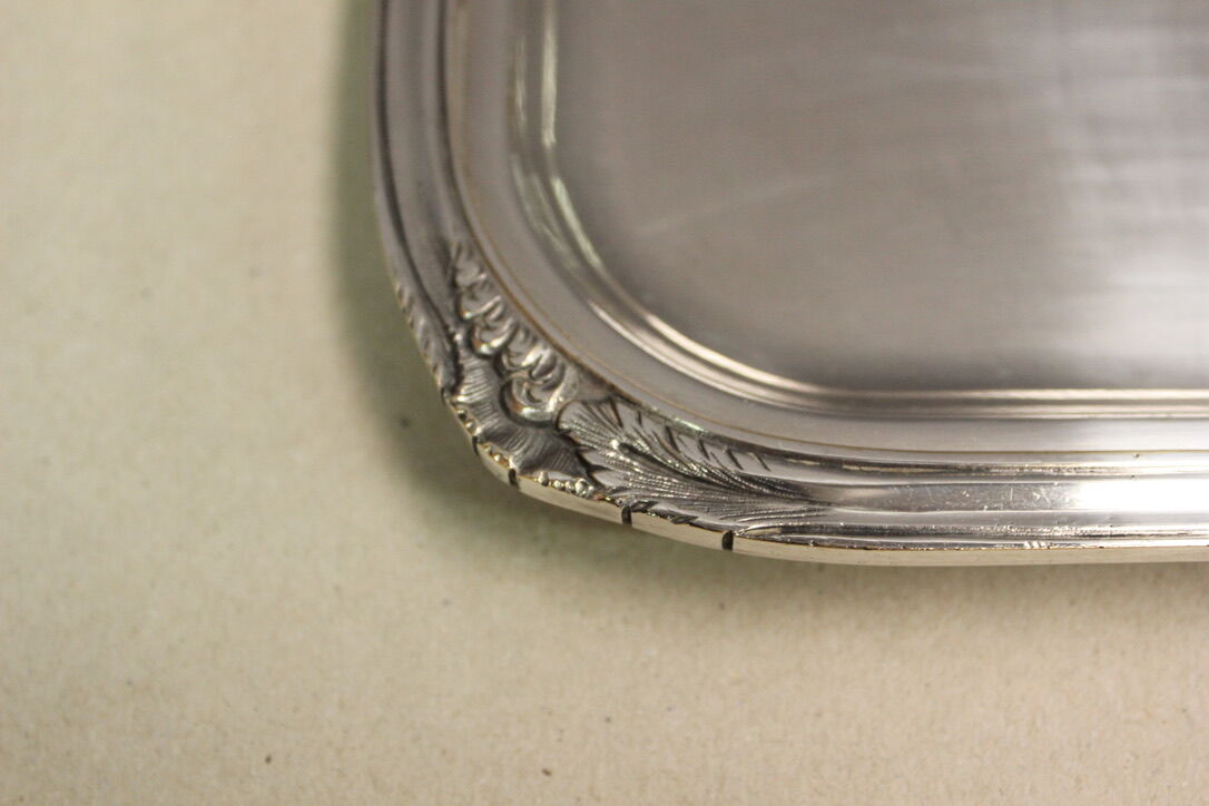 Louis XV style service tray in silver metal around 1900