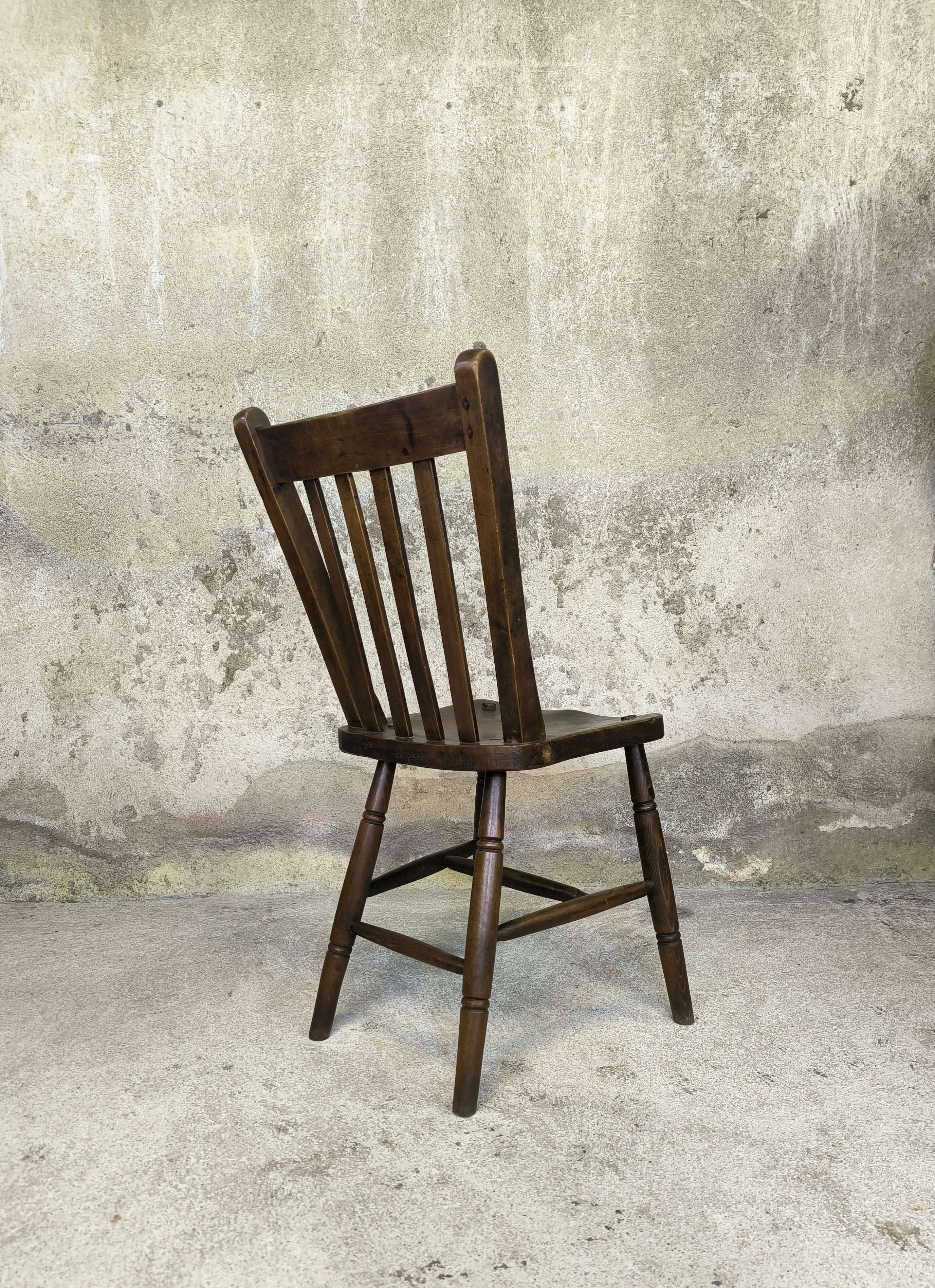 Vintage English wooden chair from 1917