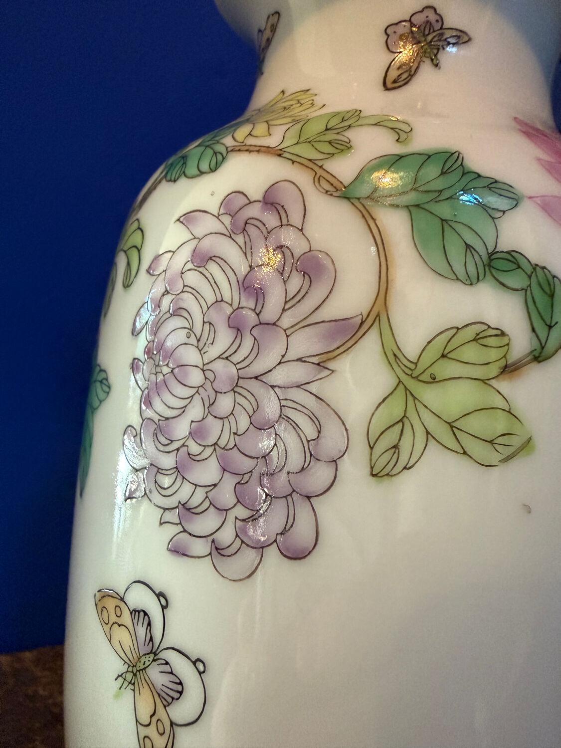 Chinese Vase with Chrysanthemums – "Famille Rose" Porcelain