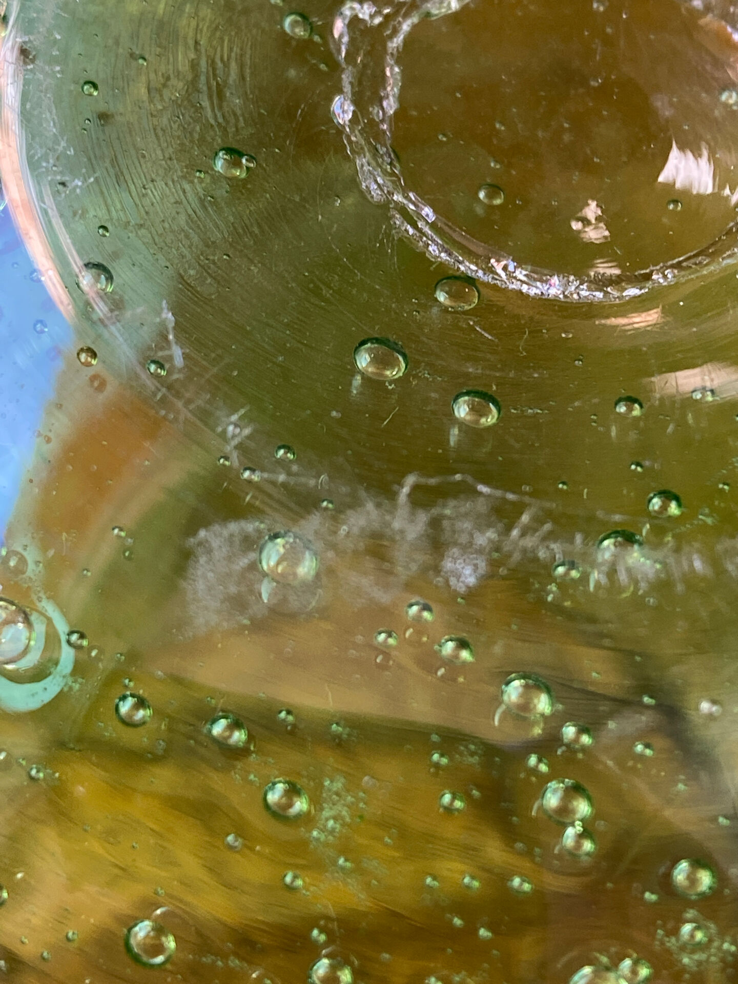 Bubble glass bonbonnière, blown, Biot