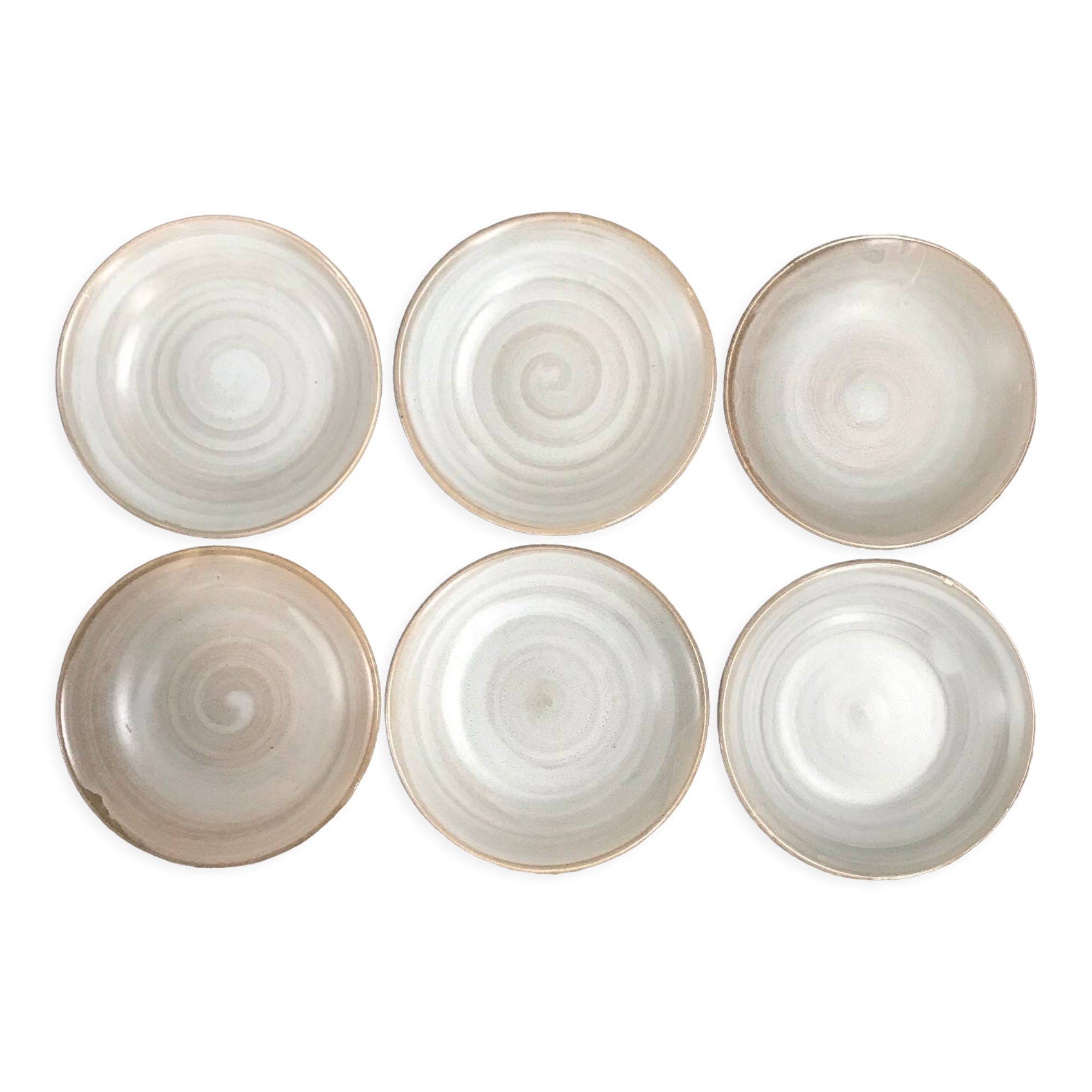 Set of 6 hollow stoneware plates