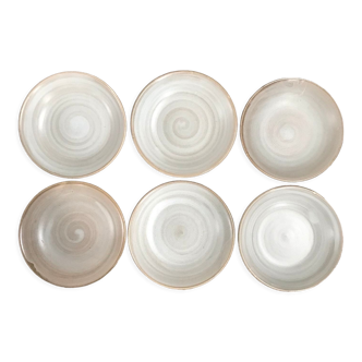 Set of 6 hollow stoneware plates