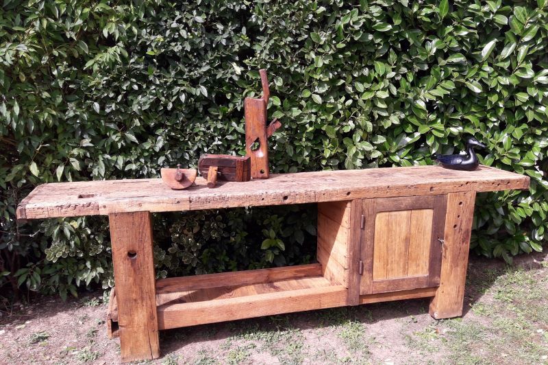 Workshop workbench L261xD50xH80,5cm old beech