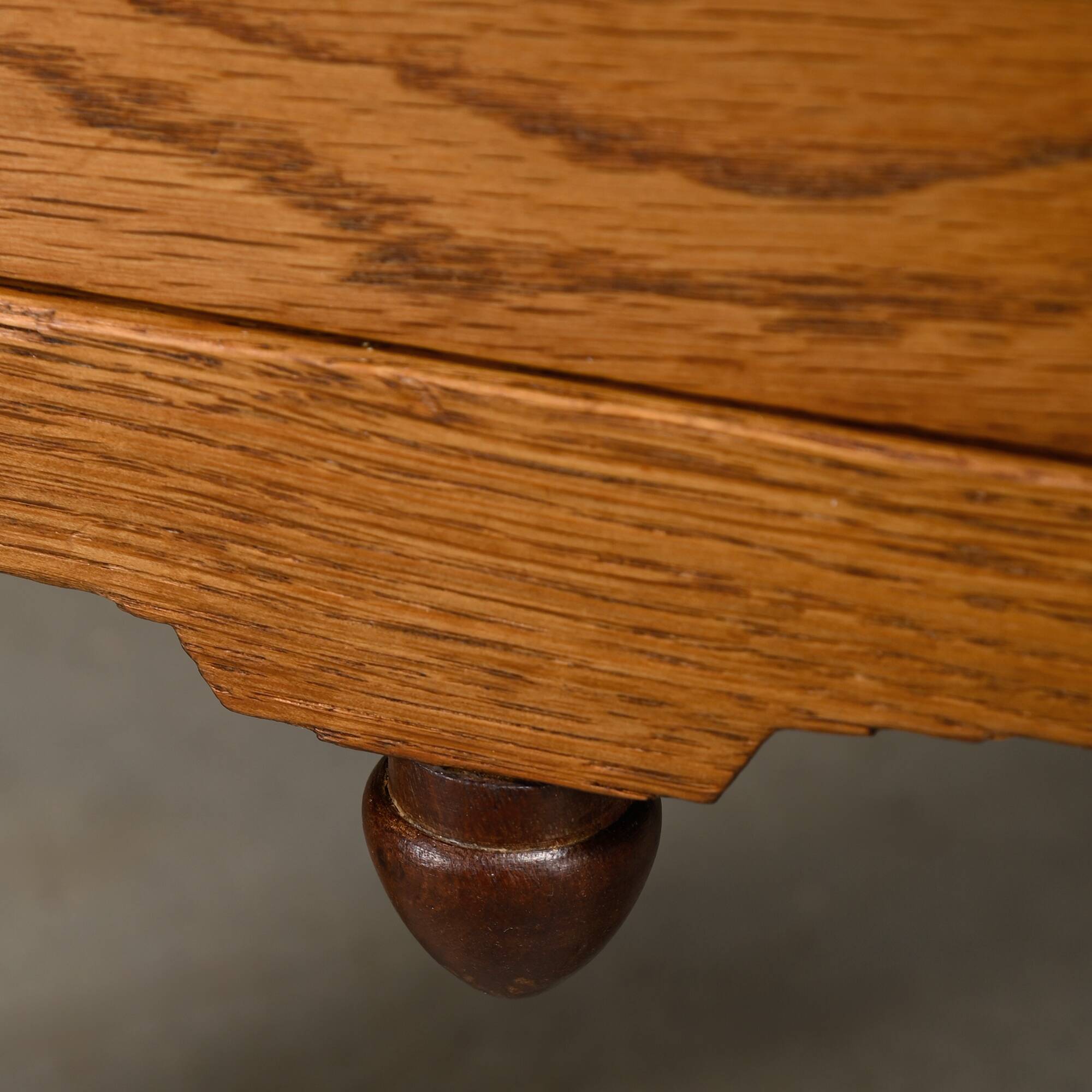 Art Deco Amsterdam School Nightstands oak wood and glass, 1930s Netherlands
