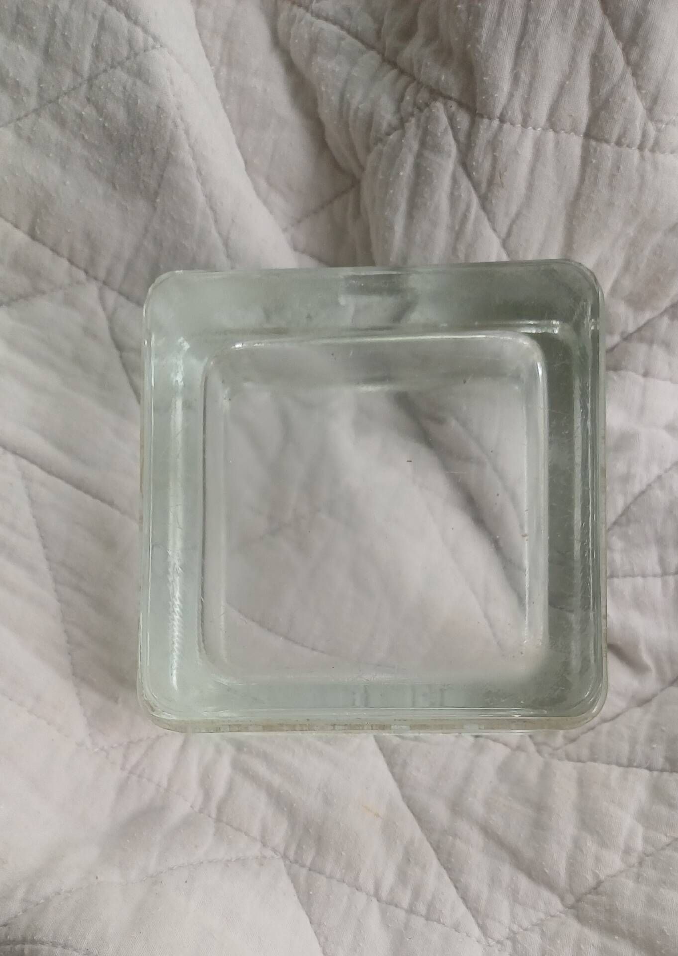 Thick glass vide-poche or ashtray Lumax Annealed 11x11 cm