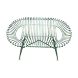 Green patinated iron garden bench